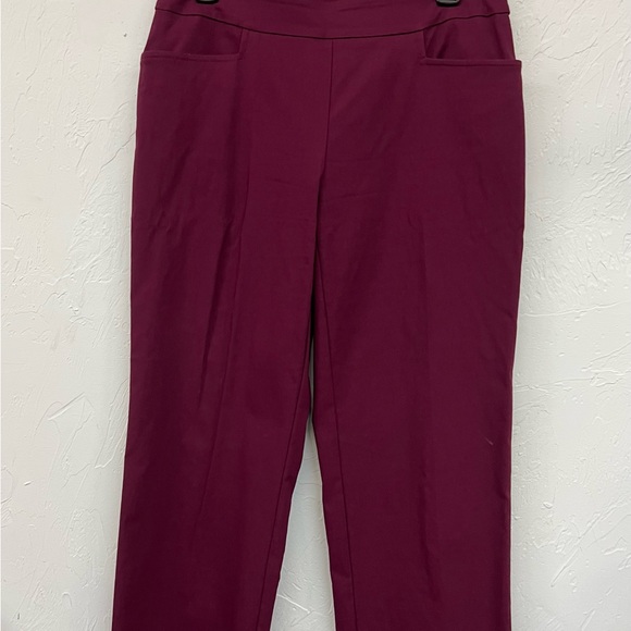 Women’s Burgundy Stretch Khakis Size Medium 8-10 - Picture 4 of 6